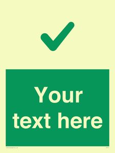 Custom green background, green tick