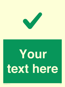 Custom green background, green tick