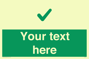 Custom green background, green tick