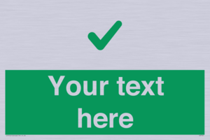 Custom green background, green tick