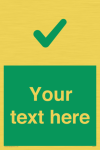 Custom green background, green tick