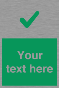 Custom green background, green tick