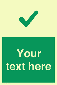 Custom green background, green tick