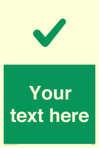 Custom green background, green tick