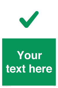 Custom green background, green tick