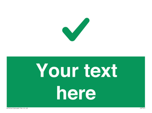 Custom green background, green tick