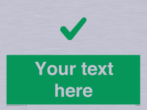 Custom green background, green tick