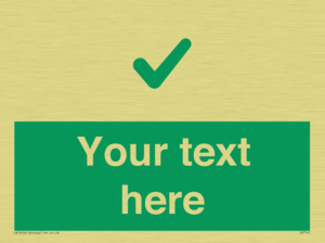 Custom green background, green tick