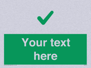 Custom green background, green tick