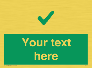 Custom green background, green tick