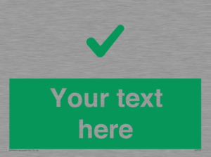 Custom green background, green tick