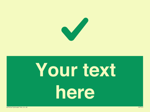 Custom green background, green tick