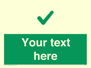 Custom green background, green tick