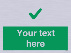 Custom green background, green tick