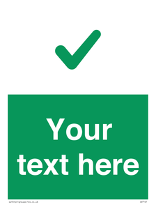 Custom green background, green tick