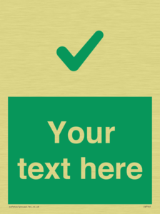 Custom green background, green tick