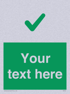 Custom green background, green tick