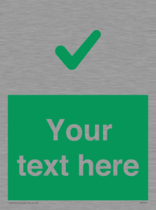 Custom green background, green tick