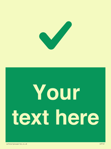 Custom green background, green tick