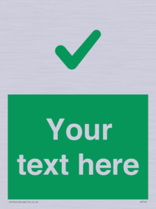 Custom green background, green tick