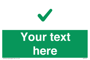 Custom green background, green tick