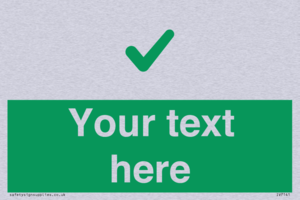 Custom green background, green tick