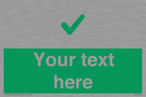 Custom green background, green tick