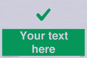 Custom green background, green tick