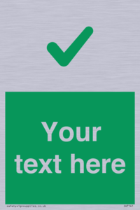 Custom green background, green tick