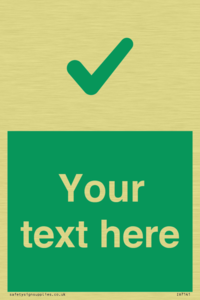 Custom green background, green tick