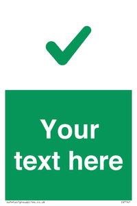 Custom green background, green tick