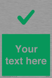 Custom green background, green tick