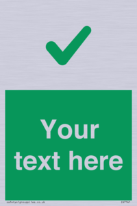 Custom green background, green tick