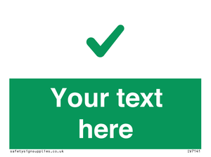 Custom green background, green tick