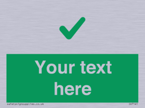 Custom green background, green tick