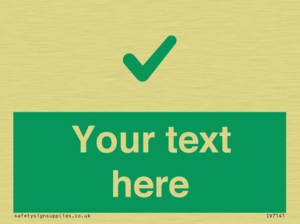 Custom green background, green tick