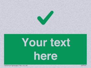 Custom green background, green tick