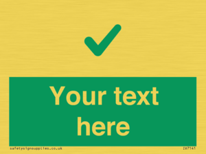 Custom green background, green tick