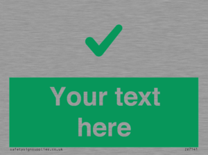 Custom green background, green tick