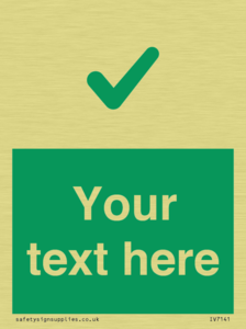 Custom green background, green tick