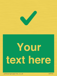 Custom green background, green tick