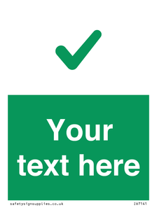 Custom green background, green tick