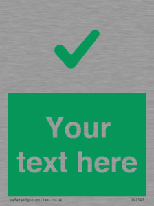 Custom green background, green tick