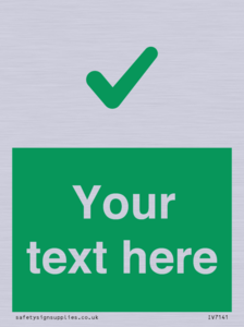 Custom green background, green tick