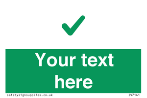 Custom green background, green tick