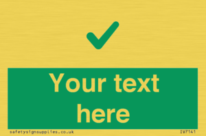 Custom green background, green tick