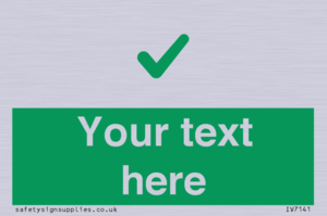 Custom green background, green tick