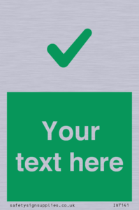 Custom green background, green tick