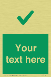 Custom green background, green tick