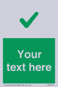 Custom green background, green tick